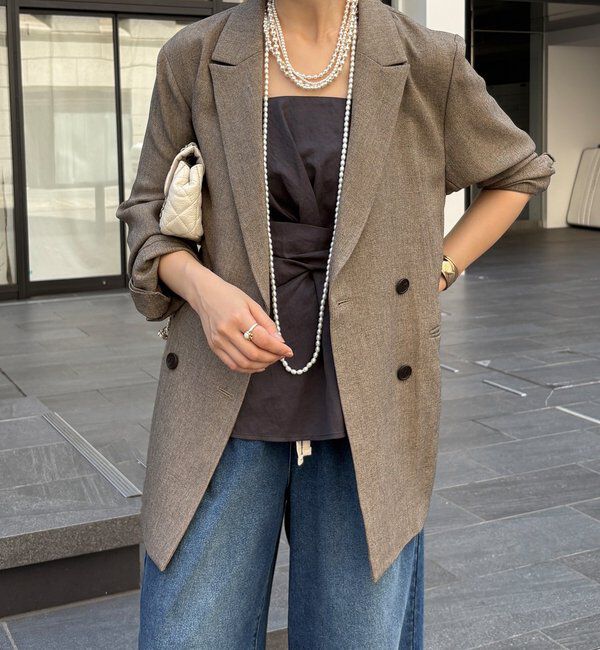  「シャンブレーダブルジャケット」|テーラードジャケット|