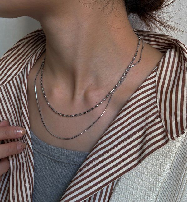  「【SAKURA企画】アレルギー対応 2連チェーンマグネットネックレス」|ネックレス|