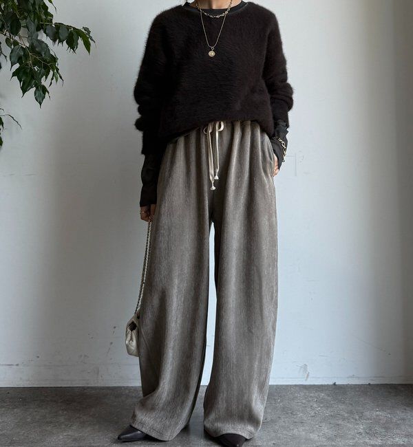  「【新色追加】チュールフロッキーシアー切替TEE」|Tシャツ・カットソー|