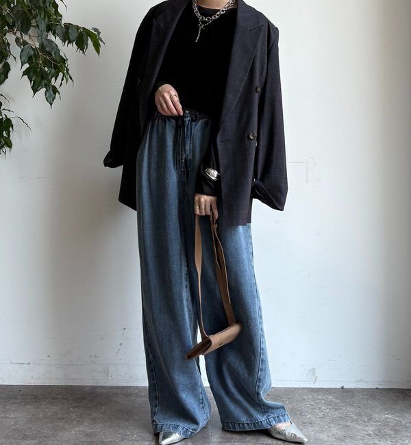  「【新色追加】チュールフロッキーシアー切替TEE」|Tシャツ・カットソー|