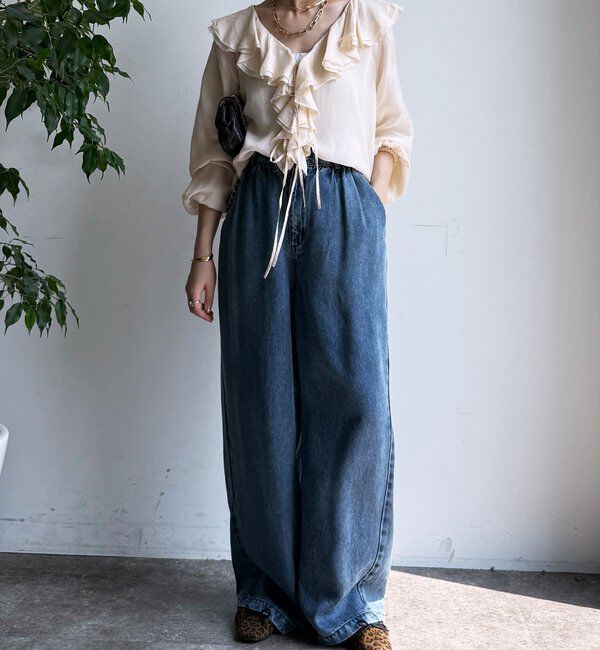  「キュプラフリルブラウス」|シャツ・ブラウス|