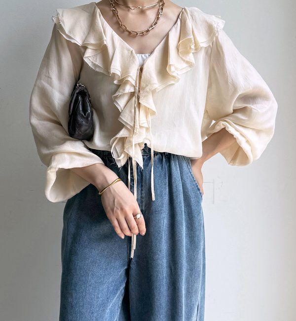  「キュプラフリルブラウス」|シャツ・ブラウス|