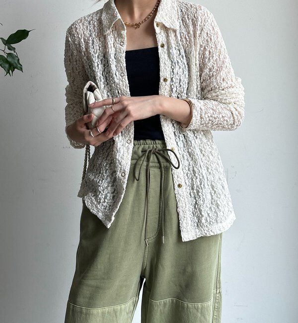  「ラメシアーレースシャツ」|シャツ・ブラウス|オフホワイト