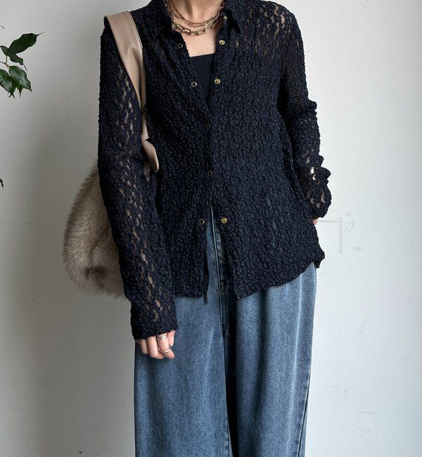  「ラメシアーレースシャツ」|シャツ・ブラウス|