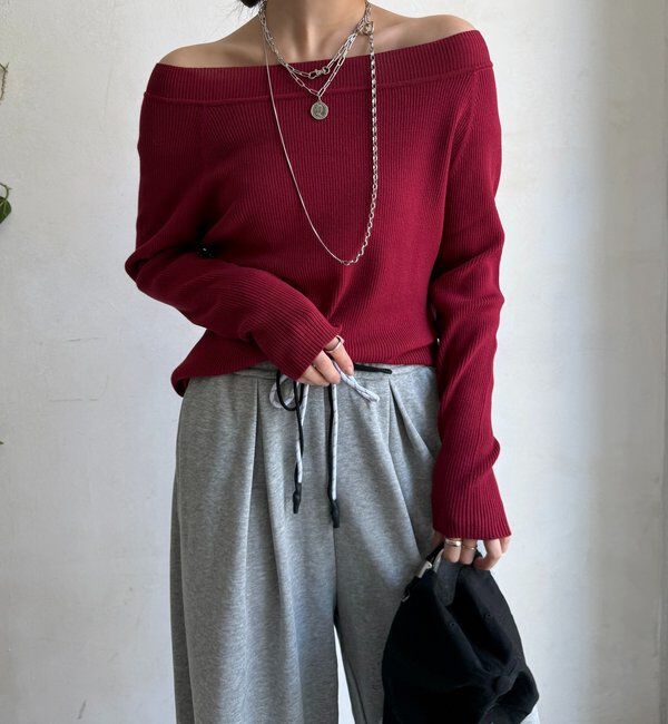  「ボートネックリブニット」|ニット・セーター|