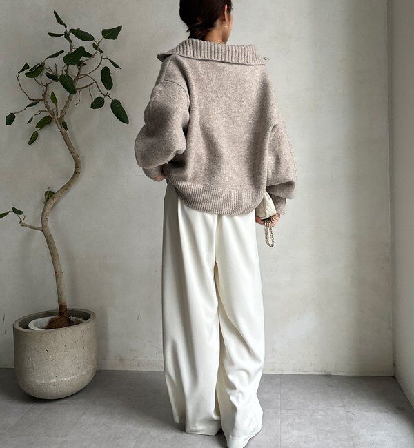  「【WEB限定】ダブルジップニットブルゾン」|カーディガン|