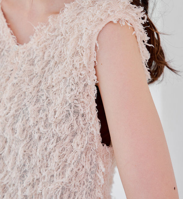  「【新色追加/前後2WAY】ファーショートベスト」|ベスト・ジレ|