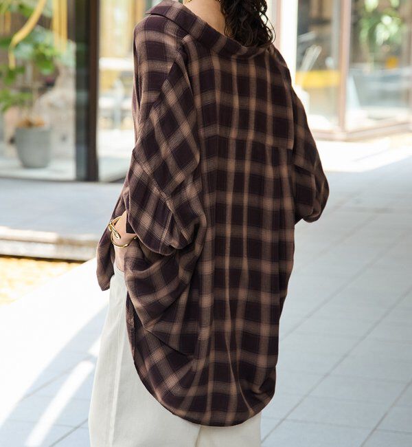  「ウォッシュドチェックワイドシャツ」|シャツ・ブラウス|