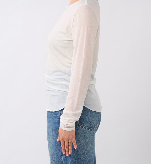  「【リバイバル/やわらかな肌触り】シルクカシミヤブレンドボートT」|Tシャツ・カットソー|