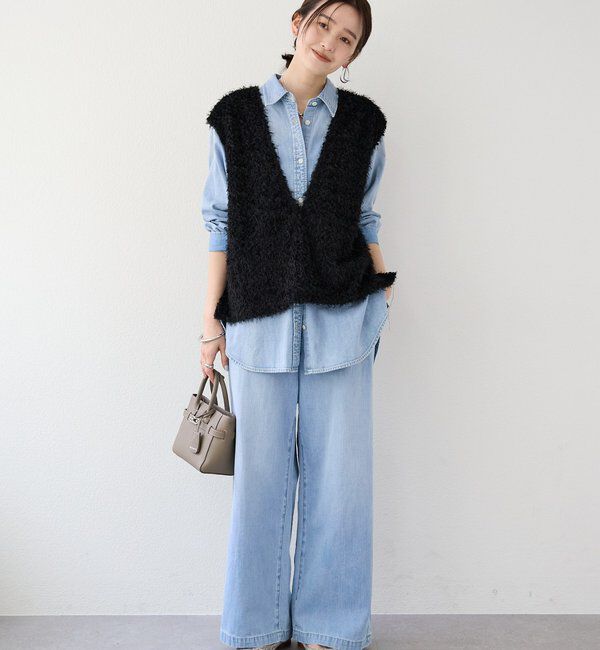  「【新色追加/着映え】フェザーチュールベスト」|ベスト・ジレ|