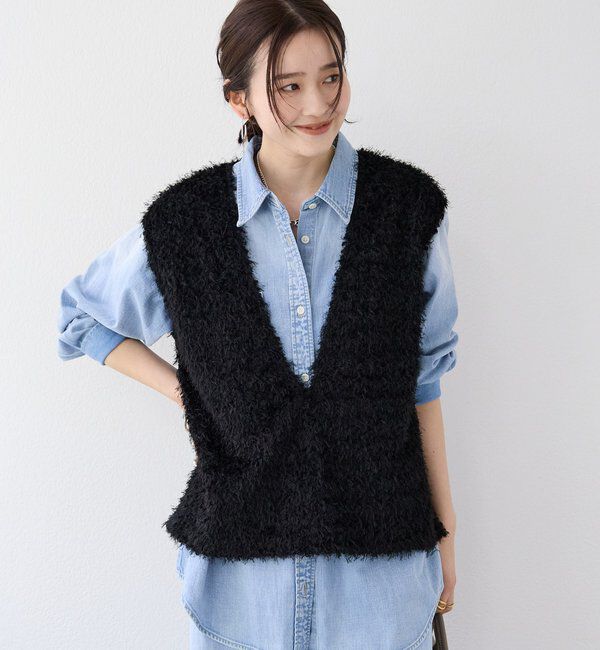  「【新色追加/着映え】フェザーチュールベスト」|ベスト・ジレ|