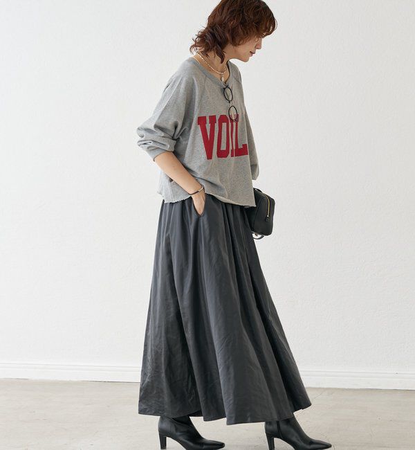  「【上品な光沢感】グロッシーギャザースカート」|スカート|