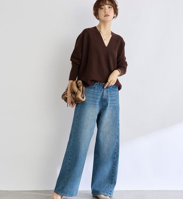  「【MONN.:.(モン)】フロントナローデニムパンツ」|デニム|