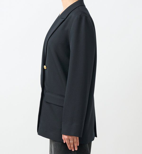  「【軽い着心地】ピーチツイルピークドラペルジャケット」|テーラードジャケット|