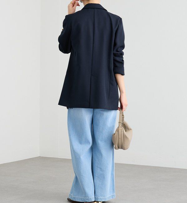  「【軽い着心地】ピーチツイルピークドラペルジャケット」|テーラードジャケット|