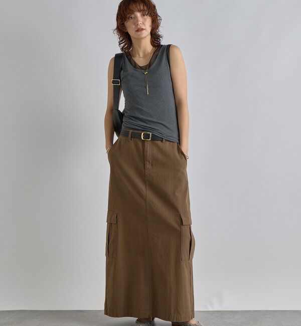  「【抜け感】チュールコンビタンク」|キャミソール|