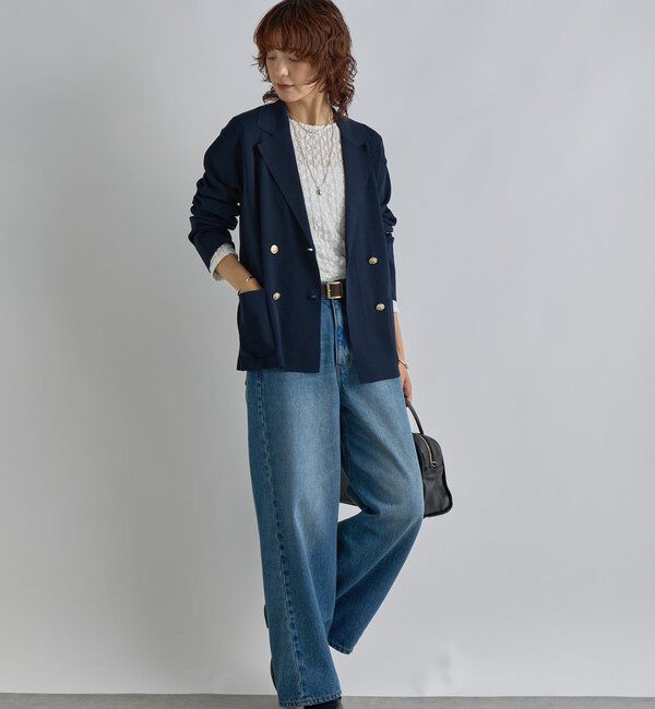  「【季節の変わり目に/接触冷感】ニットジャケット」|テーラードジャケット|