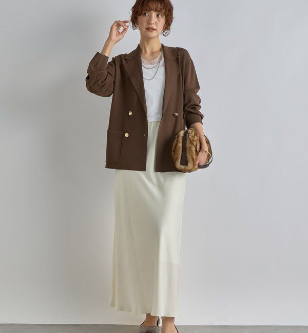  「【季節の変わり目に/接触冷感】ニットジャケット」|テーラードジャケット|