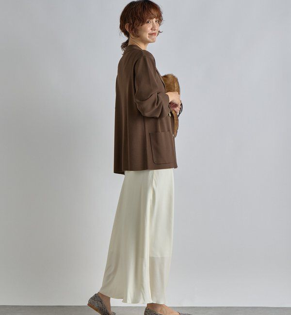  「【季節の変わり目に/接触冷感】ニットジャケット」|テーラードジャケット|