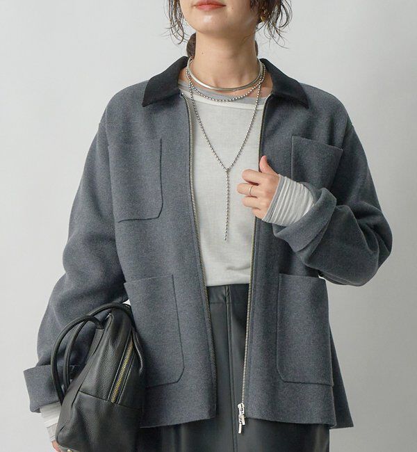  「ニットハンティングジャケット」|カーディガン|グレー