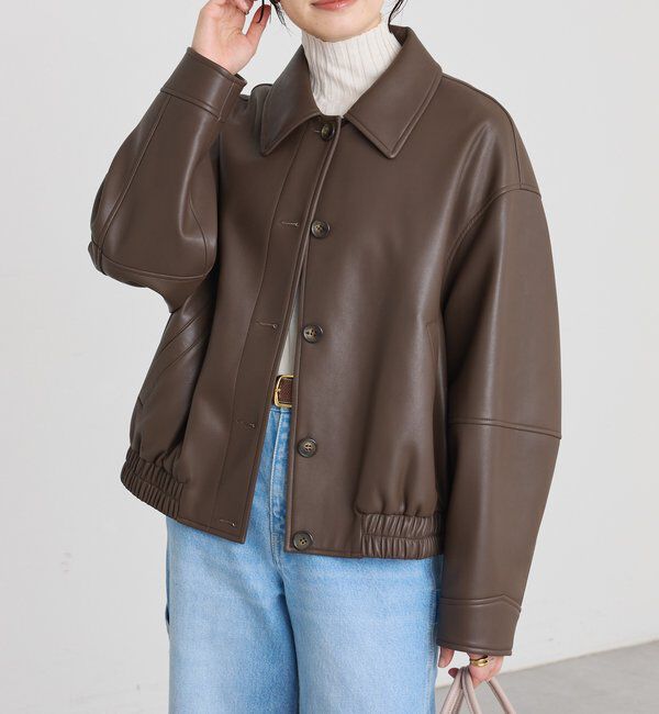  「【洗練された着こなしに】合皮ブルゾン」|ブルゾン・スタジャン|