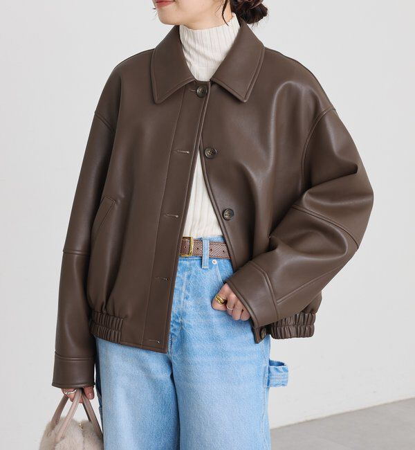  「【洗練された着こなしに】合皮ブルゾン」|ブルゾン・スタジャン|