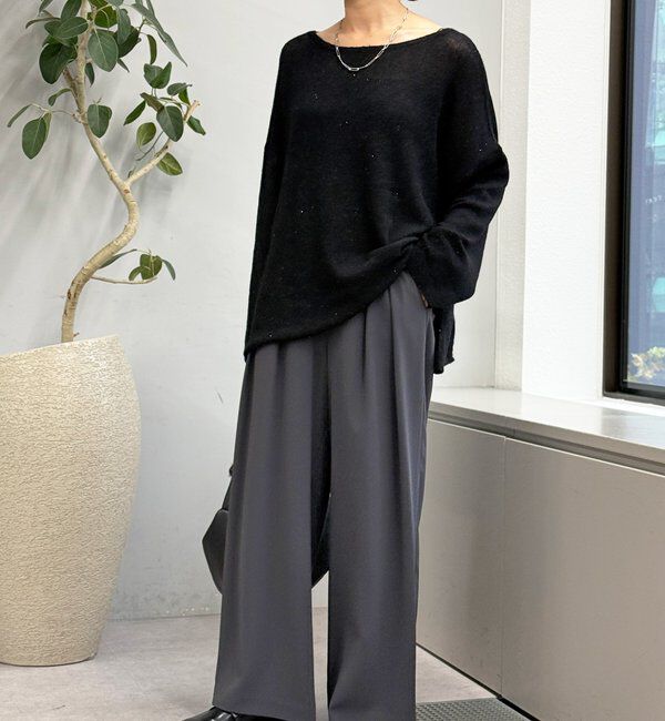  「【リニューアル】2wayスパングルシアーニット」|ニット・セーター|