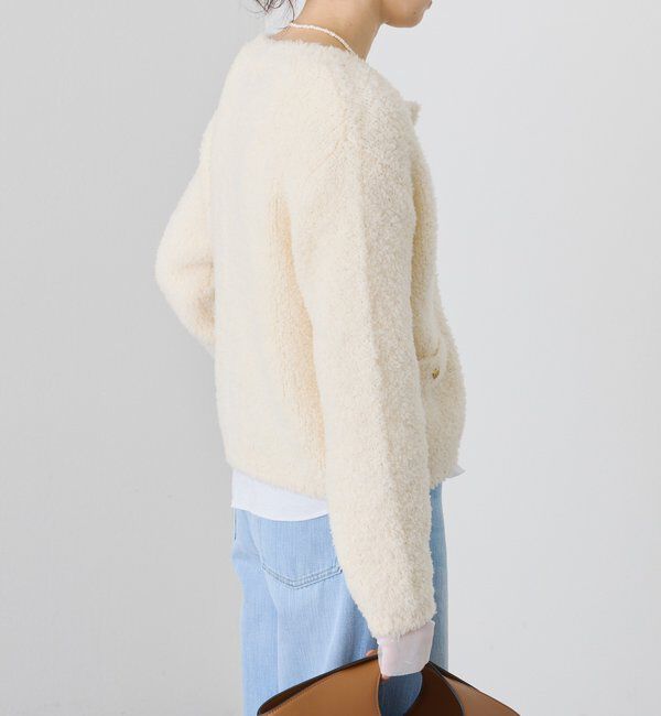  「【オンオフ使える】ウールボアニットジャケット」|カーディガン|