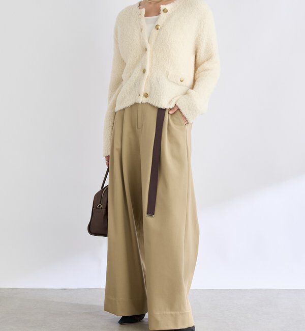  「【オンオフ使える】ウールボアニットジャケット」|カーディガン|