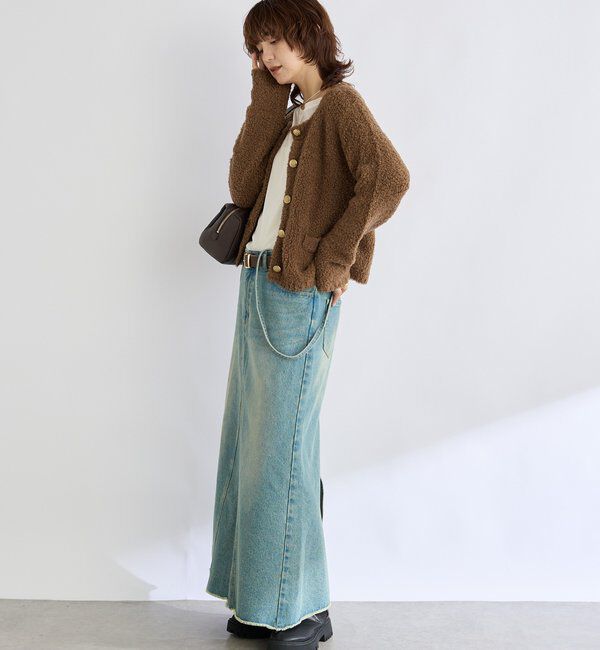  「【オンオフ使える】ウールボアニットジャケット」|カーディガン|