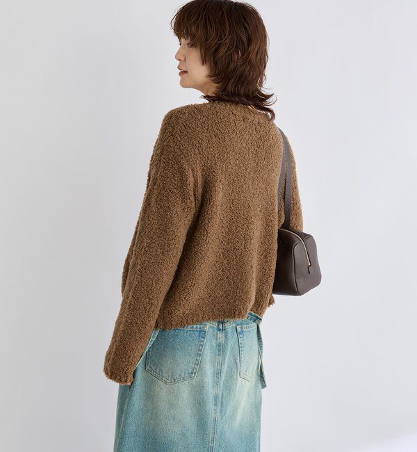  「【オンオフ使える】ウールボアニットジャケット」|カーディガン|