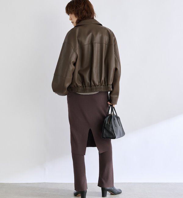  「【キャッチーなアイテム】スカートドッキングニットパンツ」|チノ|