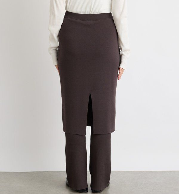  「【キャッチーなアイテム】スカートドッキングニットパンツ」|チノ|