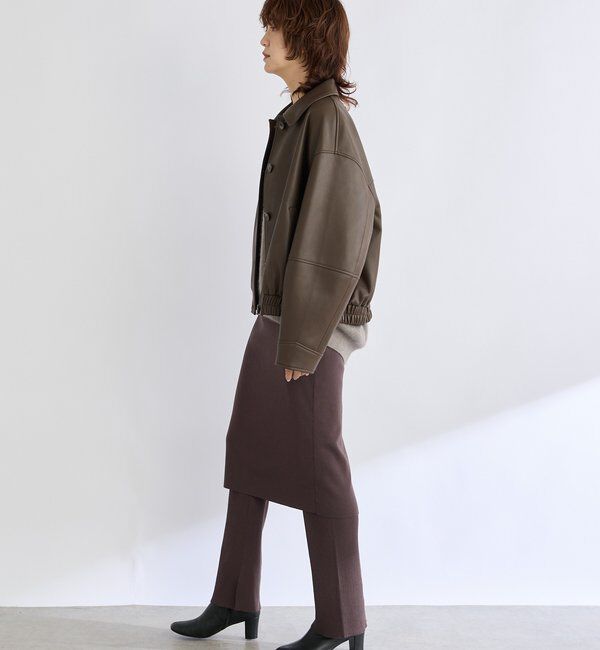  「【キャッチーなアイテム】スカートドッキングニットパンツ」|チノ|