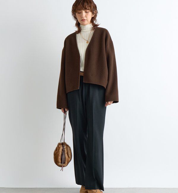  「【上品見え】ウールリバーショートコート」|その他|