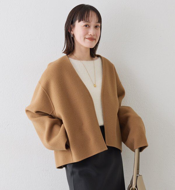  「【上品見え】ウールリバーショートコート」|その他|