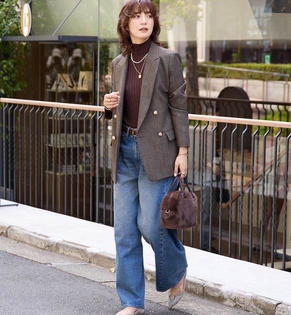  「【美シルエット】シャークスキンピークドラペルジャケット」|テーラードジャケット|