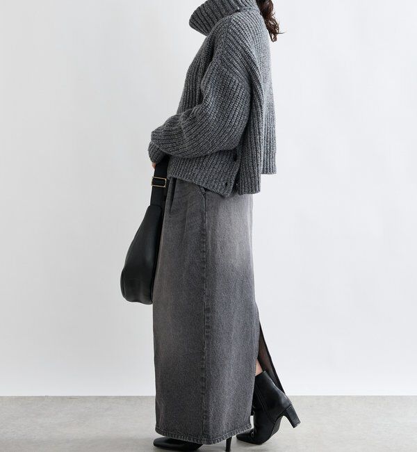  「【MONN.:.(モン)】タックコクーンマキシスカート」|スカート|