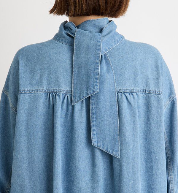  「予約【新色追加/抜け感】デニムボウタイシャツ」|シャツ・ブラウス|