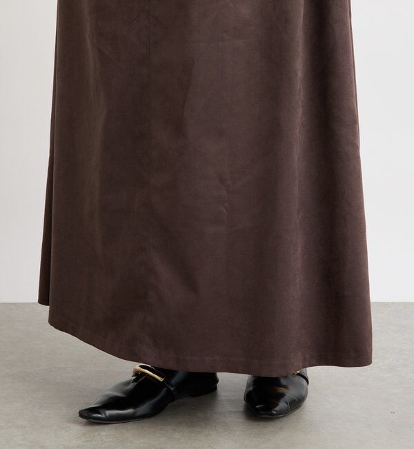  「【モダンな印象】ブラッシュドクロスサイドタックスカート」|スカート|