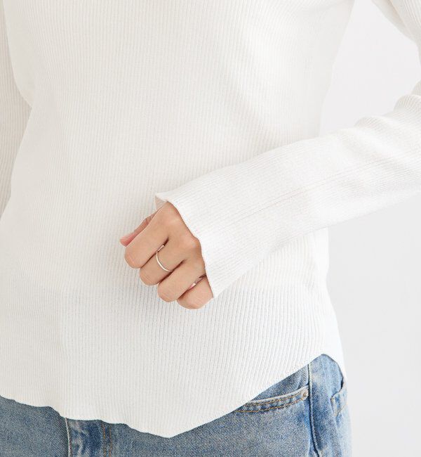  「【女性らしい抜け感】スクエア2WAYリブニット」|ニット・セーター|