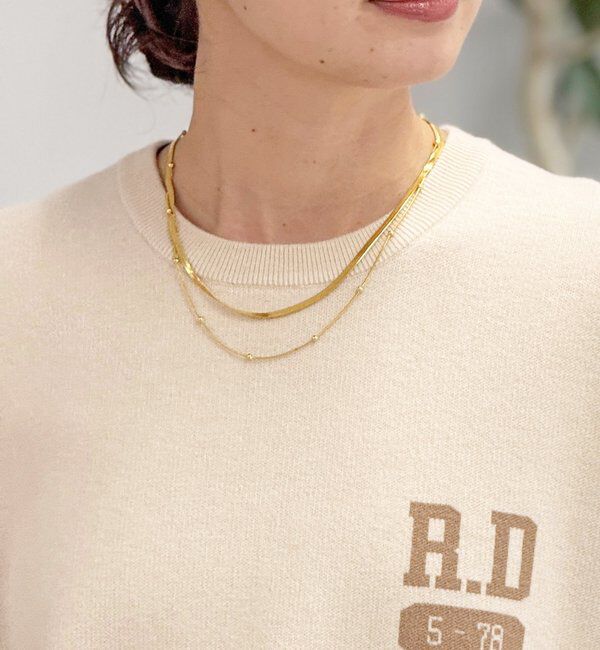  「【R.good(アールドットグッド)】レイヤードショートネックレス」|ブローチ・コサージュ|