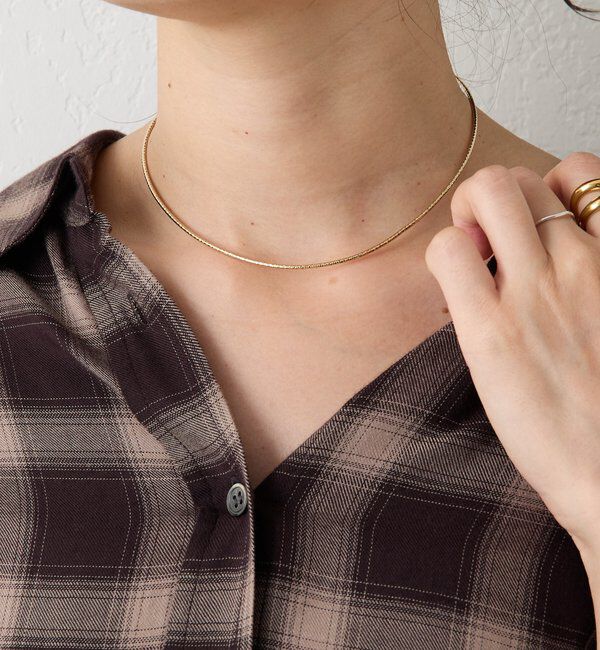  「【洗練された印象に】ワイヤーショートネックレス」|ブローチ・コサージュ|ゴールド