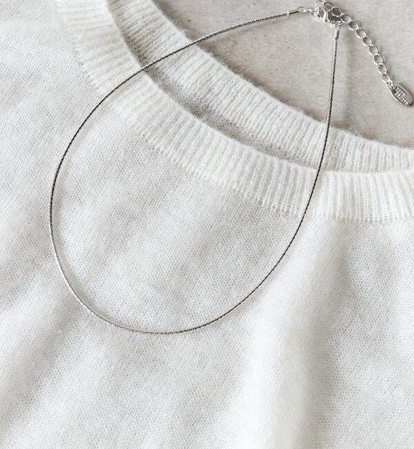  「【洗練された印象に】ワイヤーショートネックレス」|ブローチ・コサージュ|シルバー