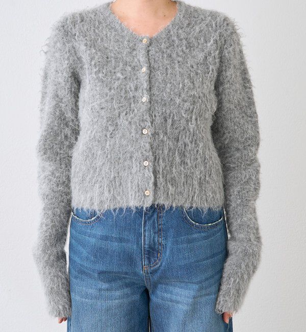  「【ふんわり柔らか】ヘアリーショートカーディガン」|カーディガン|