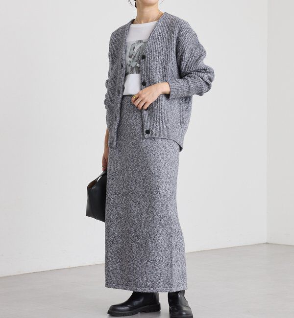  「【キャッチーな素材感】ブークレーヤーンカーディガン」|カーディガン|