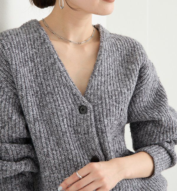  「【キャッチーな素材感】ブークレーヤーンカーディガン」|カーディガン|
