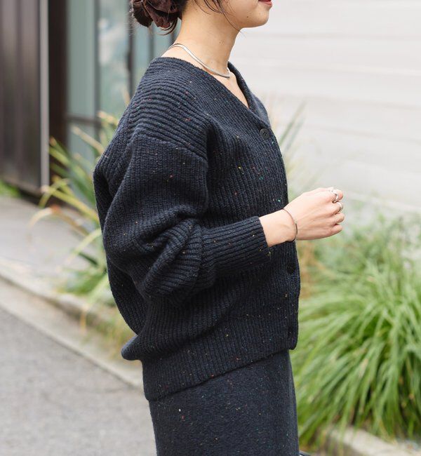  「【キャッチーな素材感】ブークレーヤーンカーディガン」|カーディガン|