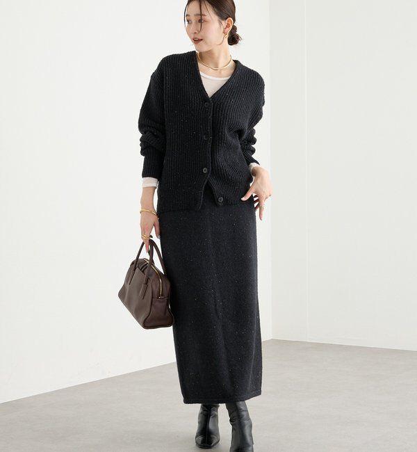  「【キャッチーな素材感】ブークレーヤーンカーディガン」|カーディガン|