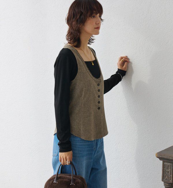  「【セットアップ対応可】ウーリーツイルジレ」|ベスト・ジレ|